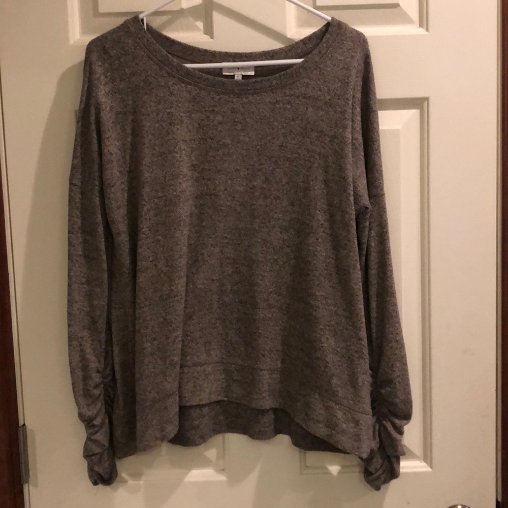Lucky brand sweater with touched sleeves medium